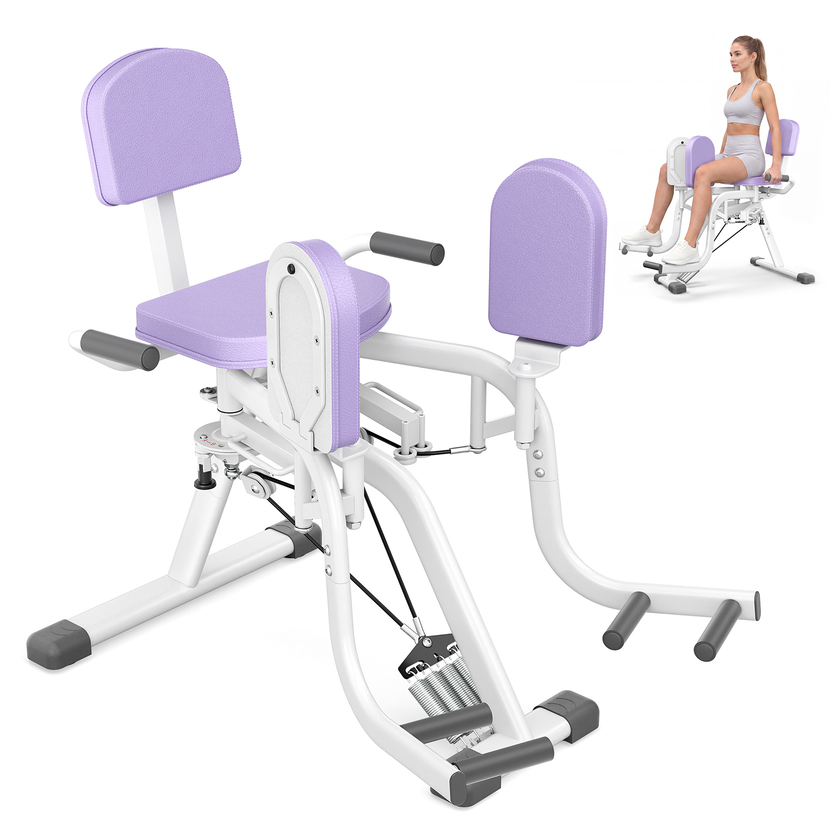 TEMU Machine 2-en-1 d'Écartement des Fessiers et des Hanches pour Salle de Sport, Dispositif de Serrage des Jambes pour Tonification des Fessiers,