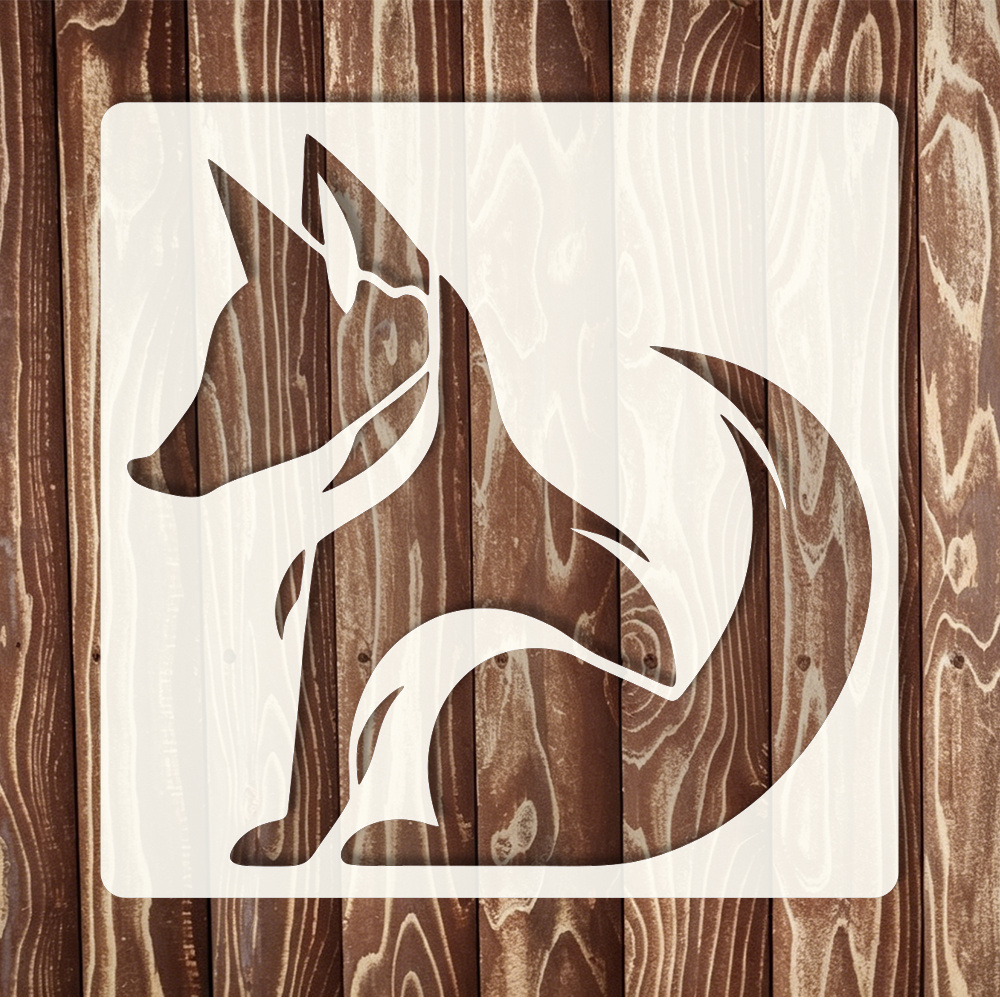 Minimalist Fox Outline Template for Crafting