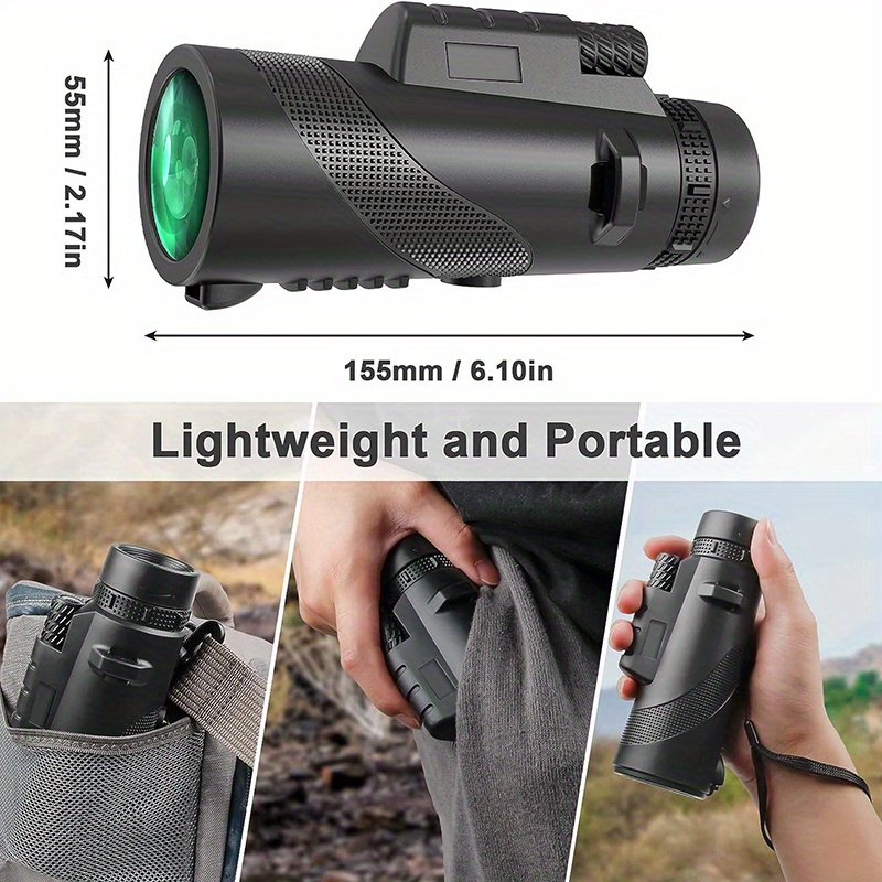 1個   10x42 単眼鏡 スマートフォンホルダーと三脚付き、fmcレンズ 高精細 ポータブル ハンドヘルドスコープ  、バードウォッチング、アウトドアキャンプ、冒険、野生動物観察、コンサート、スポーツイベント、釣り、ホリデーギフト、バードウォッチングアクセサリー用|スリークな単眼鏡デザイン|多機能取り付け 商品詳細 1