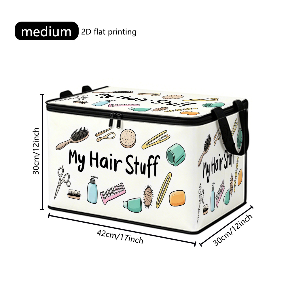 TEMU Under-bed Storage 1pc Supplies Soft Fabric Storage Box | Large Capacity With Zipper And Foldable Storage Box, 2d Flat, Suitable For Office,