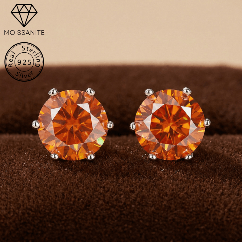 Women's Simple Fashion Round Moissanite Stud Earrings