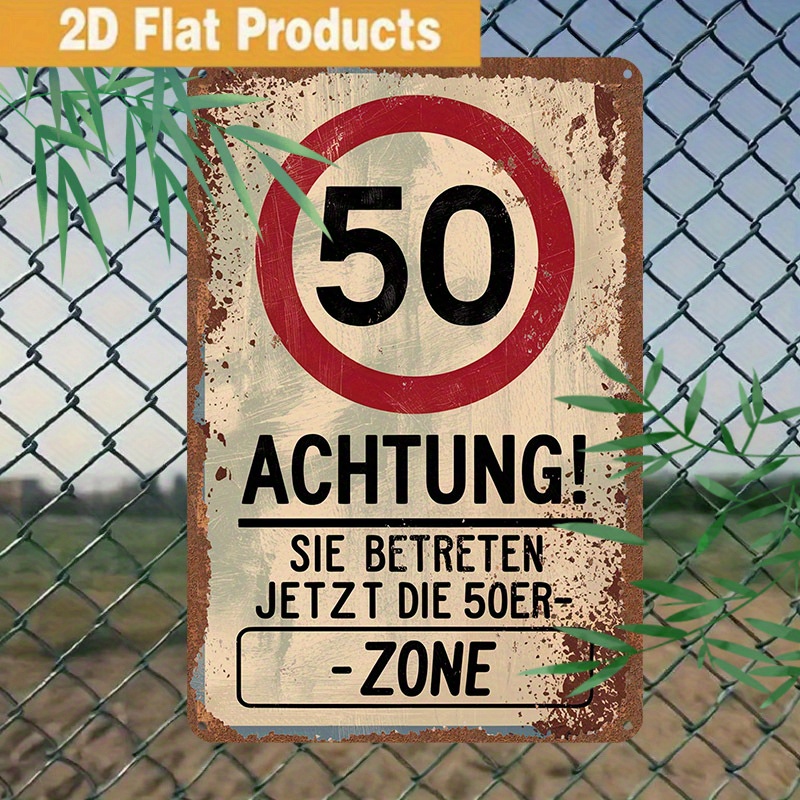 TEMU 2D-Flach, 2D-Flachebene, Zweidimensionale Ebene – Eine einzelne humorvolle zweidimensionale flache Ebenen-Dekoration, speziell für einen 50.