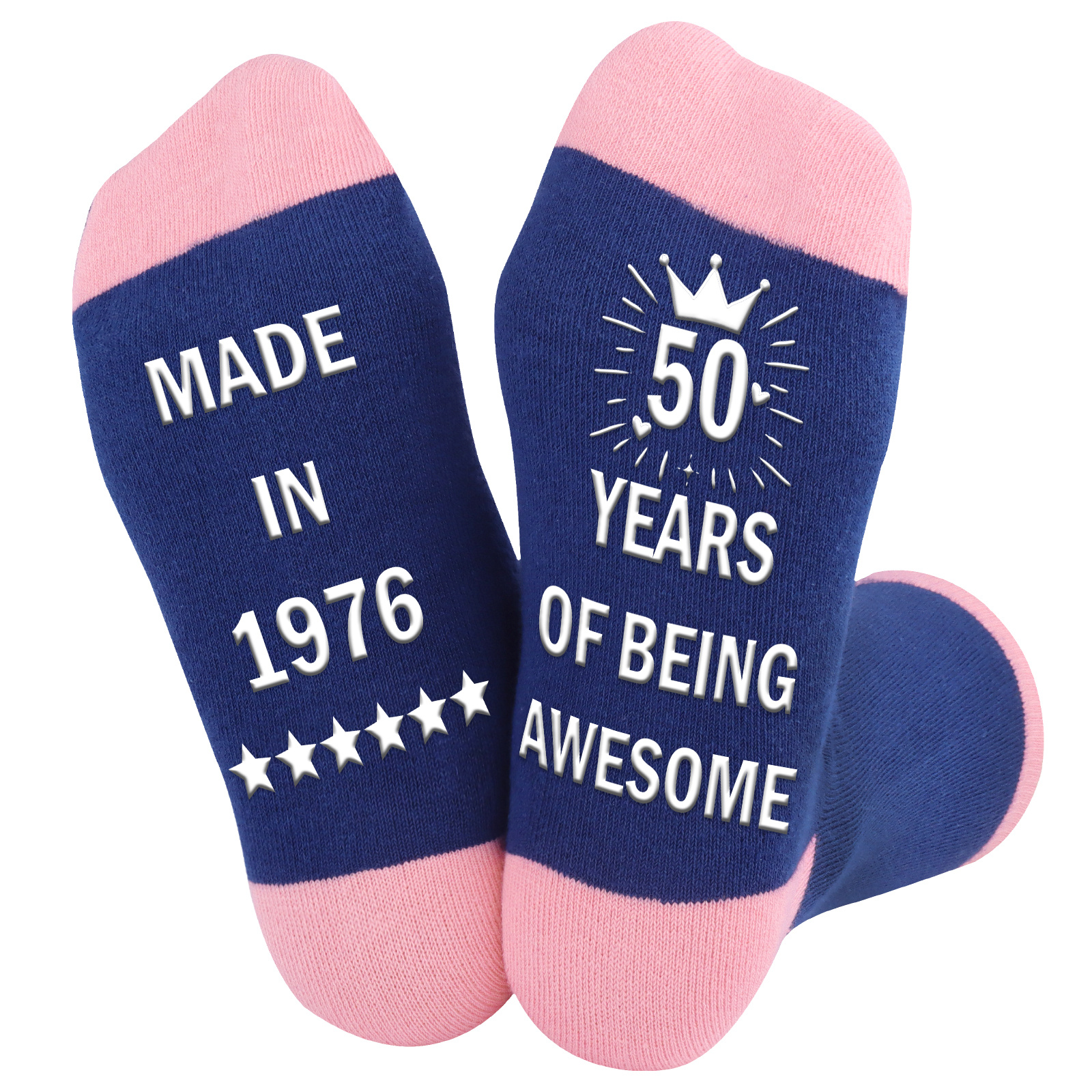 TEMU 1 Pair Of "born In 1976, 50 Years Of Years" 50th Birthday Retirement Socks, A 50th Birthday Gift For Her, A Valentine's Day Gift From Husband To