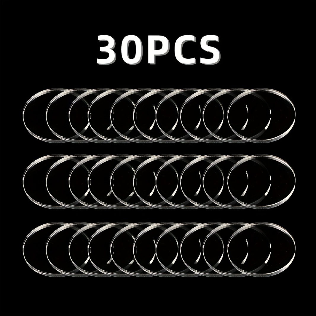 TEMU 30pcs Of Clear Acrylic Circles, Each 30mm In Diameter And 2mm Thick, Suitable For Various Craft