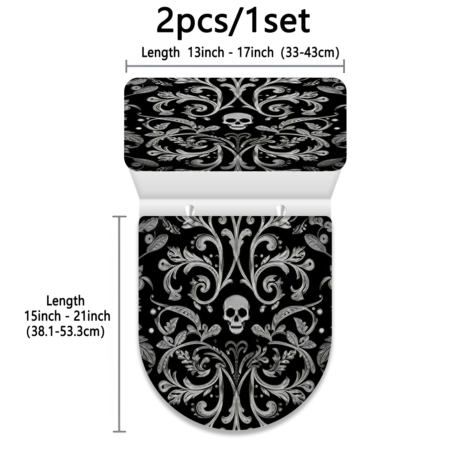 TEMU A Set Of Printed Toilet Seat And Tank Cover, 2d Flat Universal Bathroom Decorative Toilet Cloth For , Suitable For All
