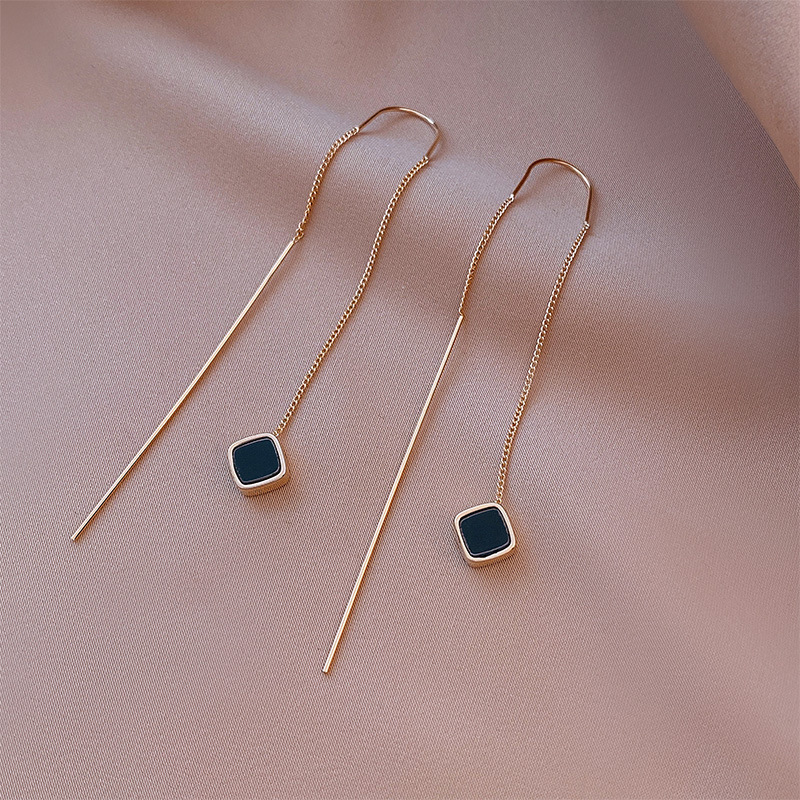 TEMU Minimally Designed Long Tassel Ear Hooks, Stylish And Elegant Ear Lines, Vintage Earrings, Banquets, Parties, Daily Wear, And Gift Giving