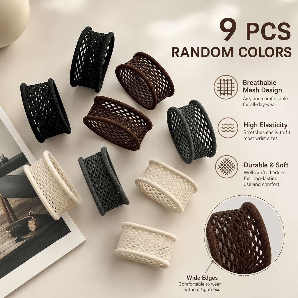 TEMU 9pcs High-elastic Non-slip Plastic Sleeve Covers Random Colors - Non-damaging Elbow Sleeves, Cuff Ruffle Fixed Straps, Armband Anti-slip Sleeve