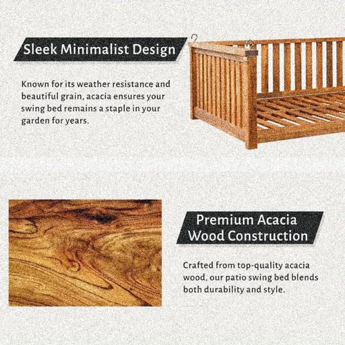 outdoor swing bed for patio porch backyard twin size with ropes safe sloped structure sturdy weatherproof build