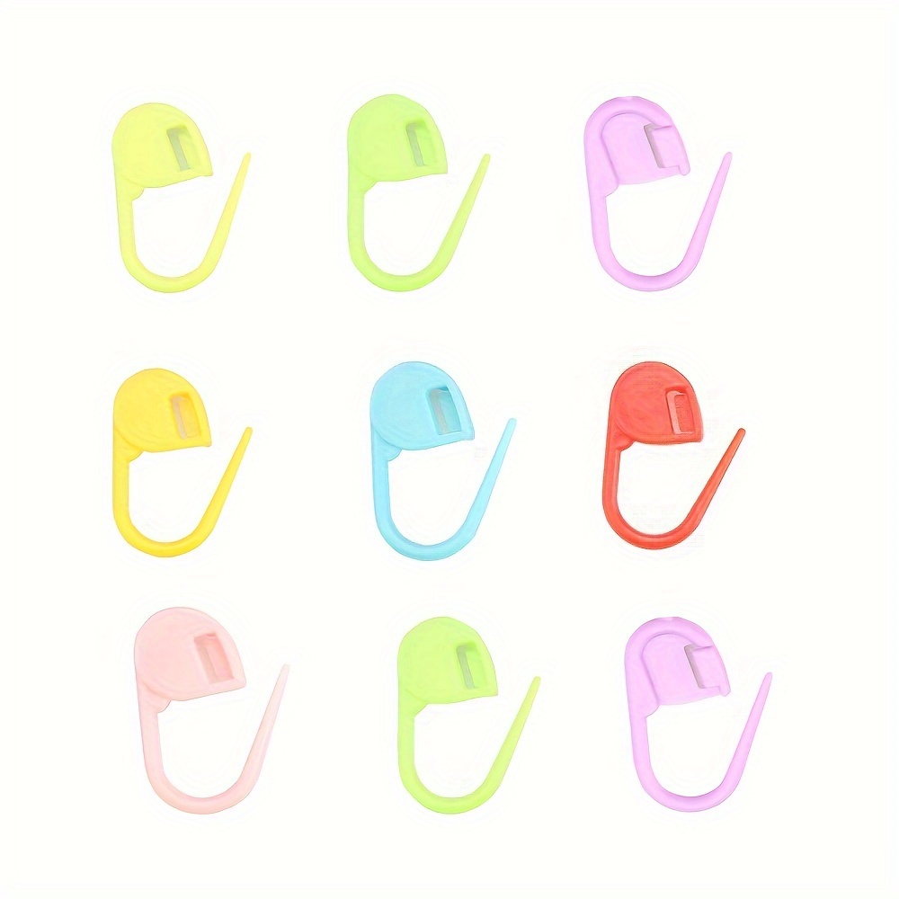 TEMU 300pcs Assorted Colors Plastic Markers For Knitting And Crochet - Durable Locking Safety Pin, Multicolor Craft Additions