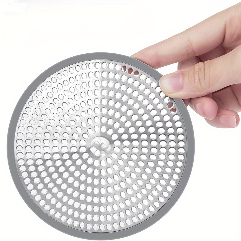 

1pc Stainless Steel Hair Strainer For Shower Drains, Anti-clogging Filter With Silicone Rim, Manual Hair For Bathroom, Bathtub & Kitchen, No Electricity Needed, Drain Cover