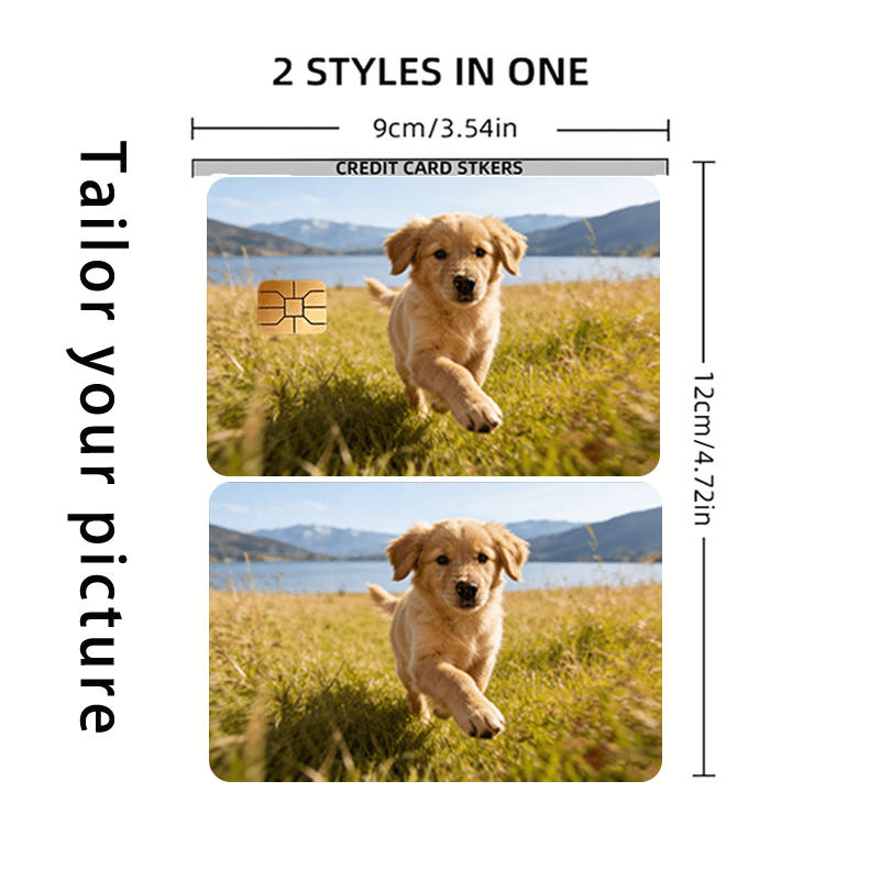 Custom Credit Card Stickers Diy 2pcs Set, Customizable, High Quality And Scratch-resistant, Compatible With Bank Cards, Transit Cards, And Credit Cards, Diy Customization