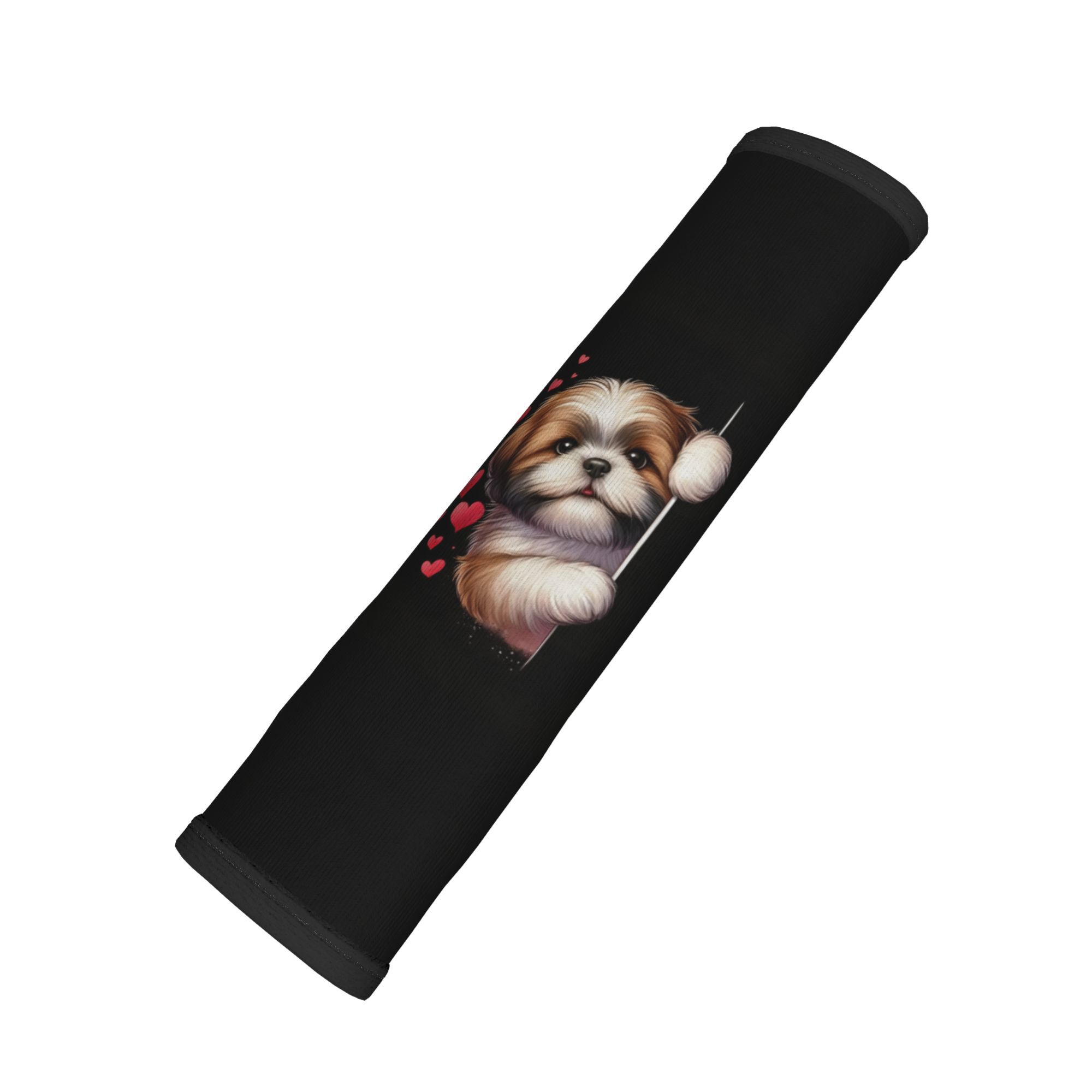 TEMU 1pc Cute Long-haired Shih Tzu Adjustable Seat Belt Shoulder Pads - Universal-size Protectors For Cars And Backpacks. Made From Durable And Soft.