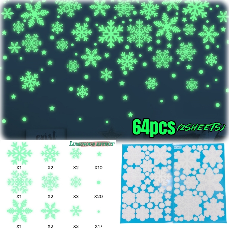 TEMU 64pcs -dark Snowflake Pvc Static Window Stickers, Full Atmosphere! Doors, Windows, Mirrors , Christmas Winter Home Decor Super