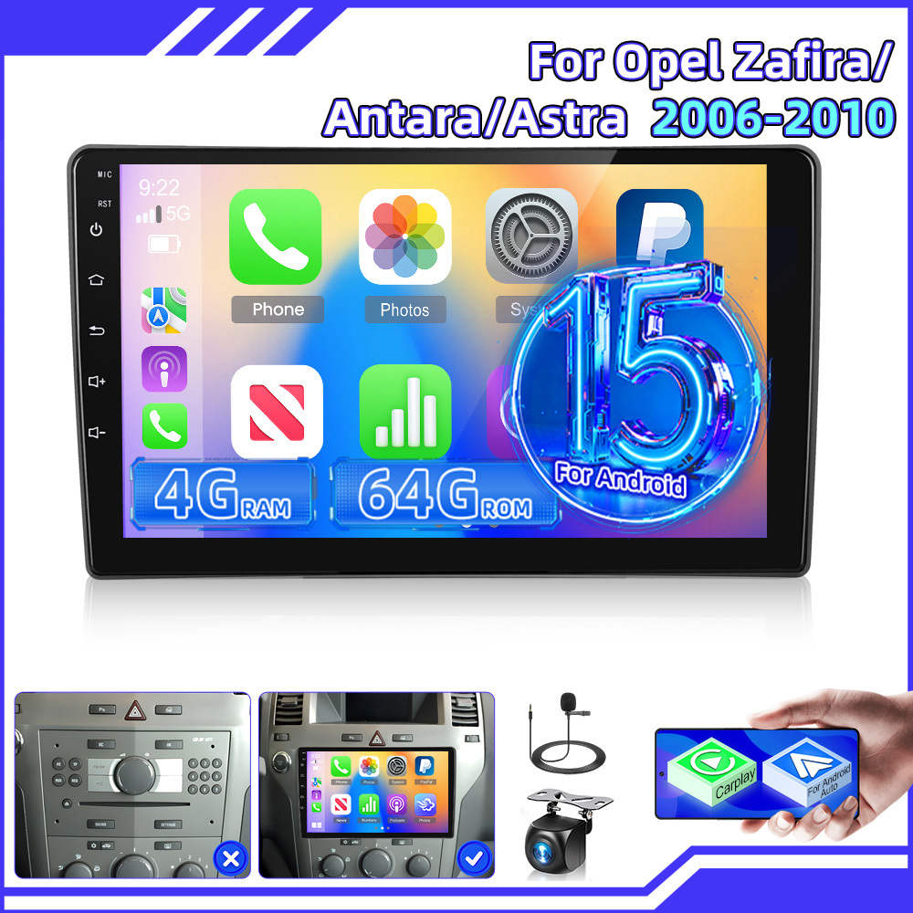 Image of 4g + 64g 15 Car Din For / Antara/ 2006-2010 9 Inch Car Radio With Car Navigation Gps Wifi Bluetooth Fm/ Rds/ 32eq/ Usb/ Swc Rear Backup Camera As A Christmas Gift
