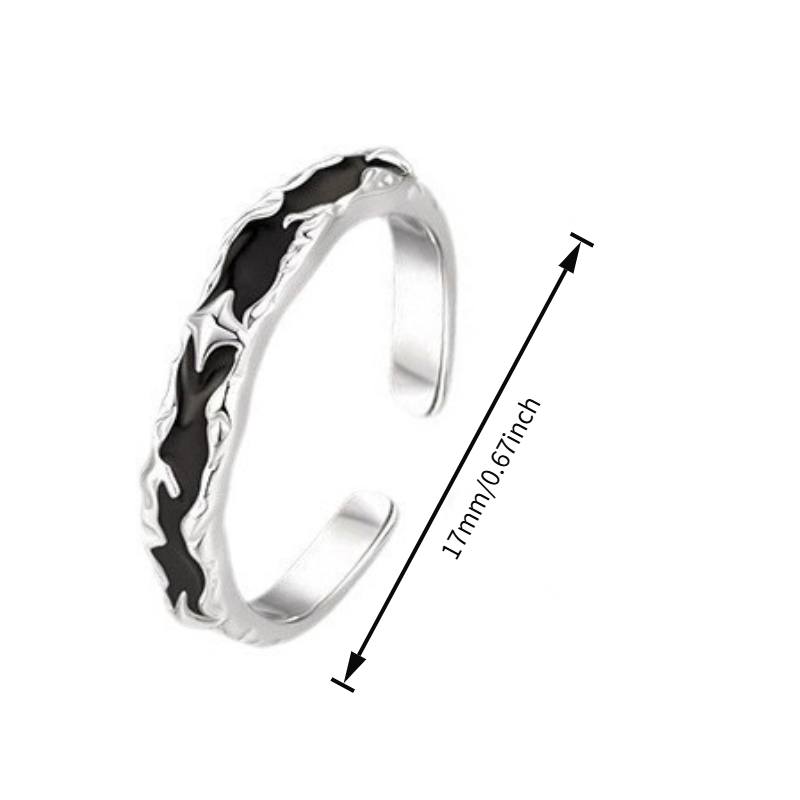 Galaxy Starlight Texture Ring with Inlaid Synthetic Zirconia