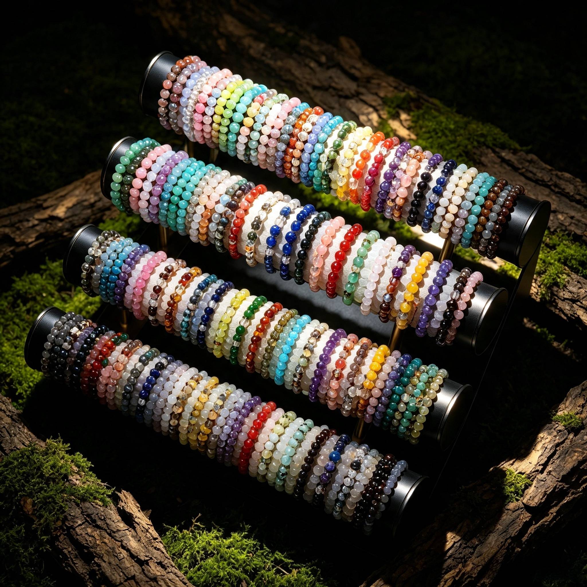 TEMU (8mm) 95 Stück Armband-Set aus handgefertigten Glas-Stapelarmbändern in gemischten Farben, zufällige Farben + 5 kostenlose Geschenke, mehrere