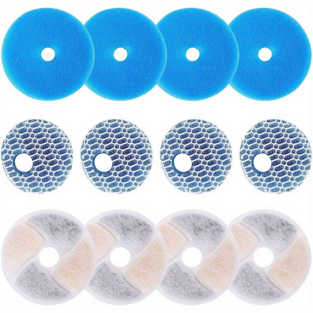 TEMU 12pcs Dog Waterer Filter Cartridge Activated Carbon Filter Cartridge High Efficiency Water Purification 4pcs Activated Carbon Filter Cartridge