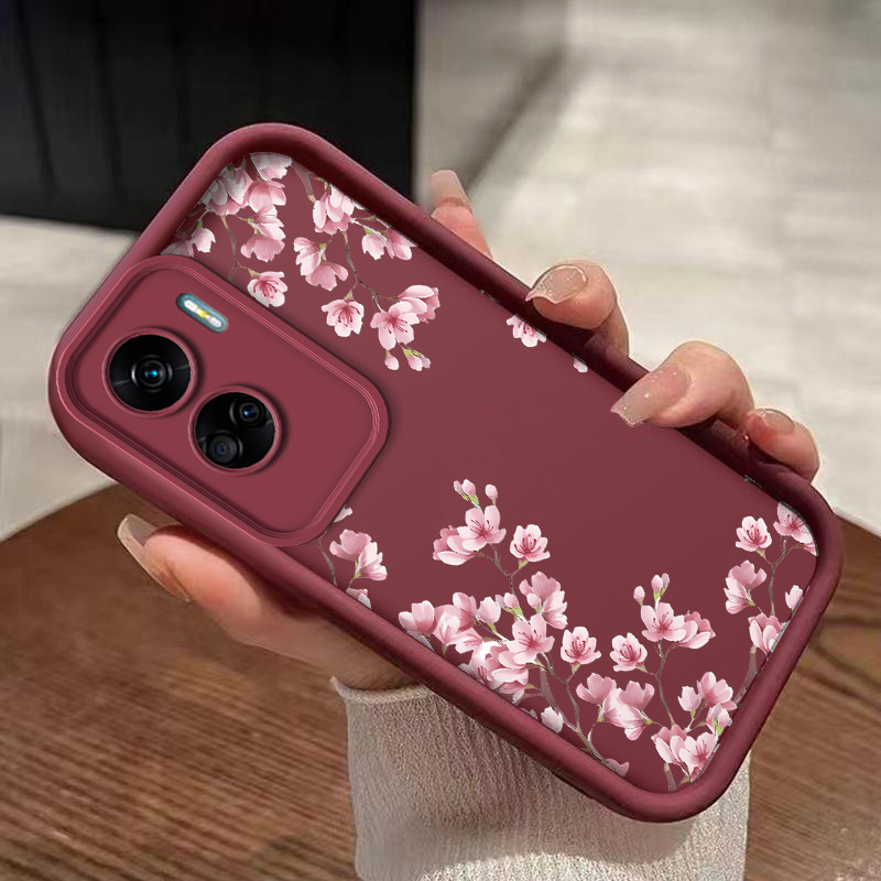 TEMU Pink Cherry Blossoms Flower Pattern Phone Case Suitable For Honor 90 Lite Soft Tpu Protection Cases, Christmas Gifts, New Year's Gift, Easter