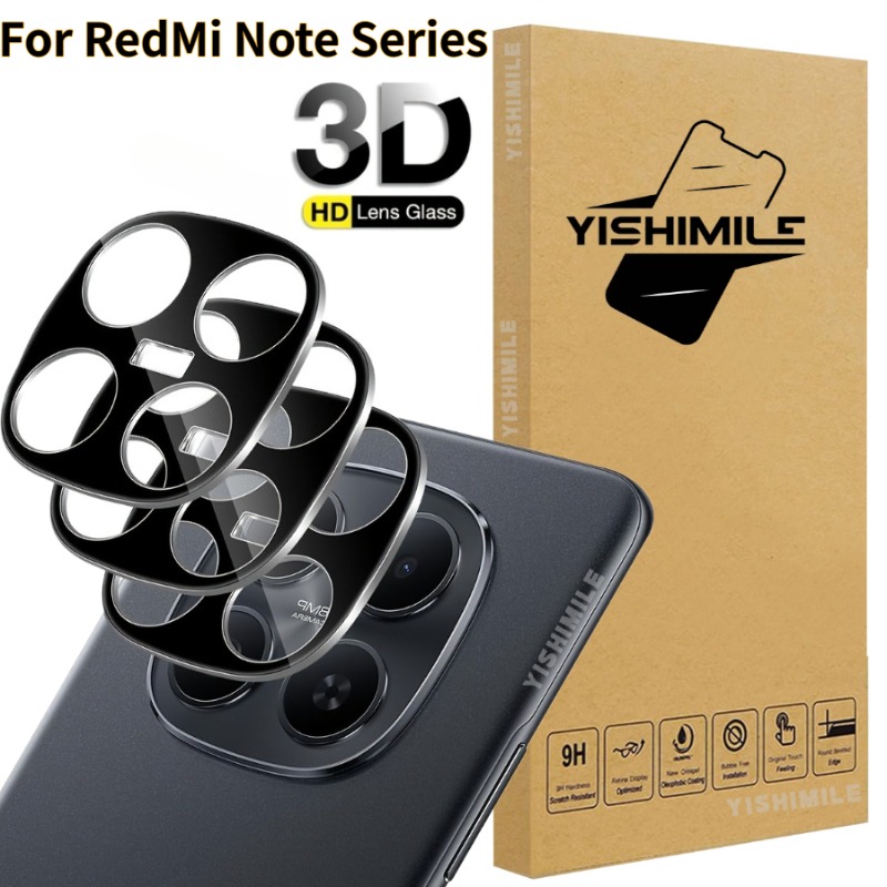 TEMU Juego de 3 protectores de lente de cámara de cristal templado de cobertura total, para la serie Redmi Note 13/14/15 /4G/5G/ Note 13/14/15 Pro