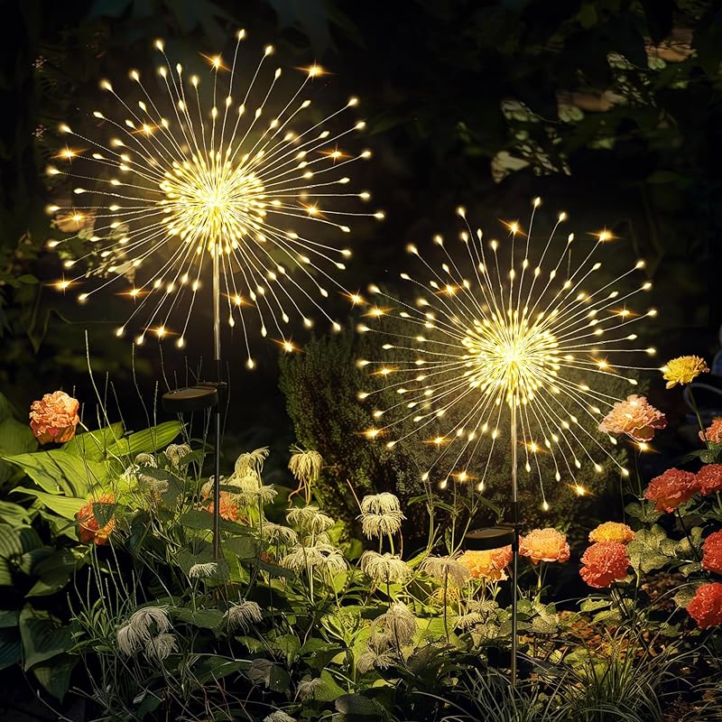 TEMU 2pack Garden Outdoor Decor Lights 120led, Solar Garden Lights For Yard Outside Fairy Decorative, Solar Powered, For Yard Pathway Flowerbed