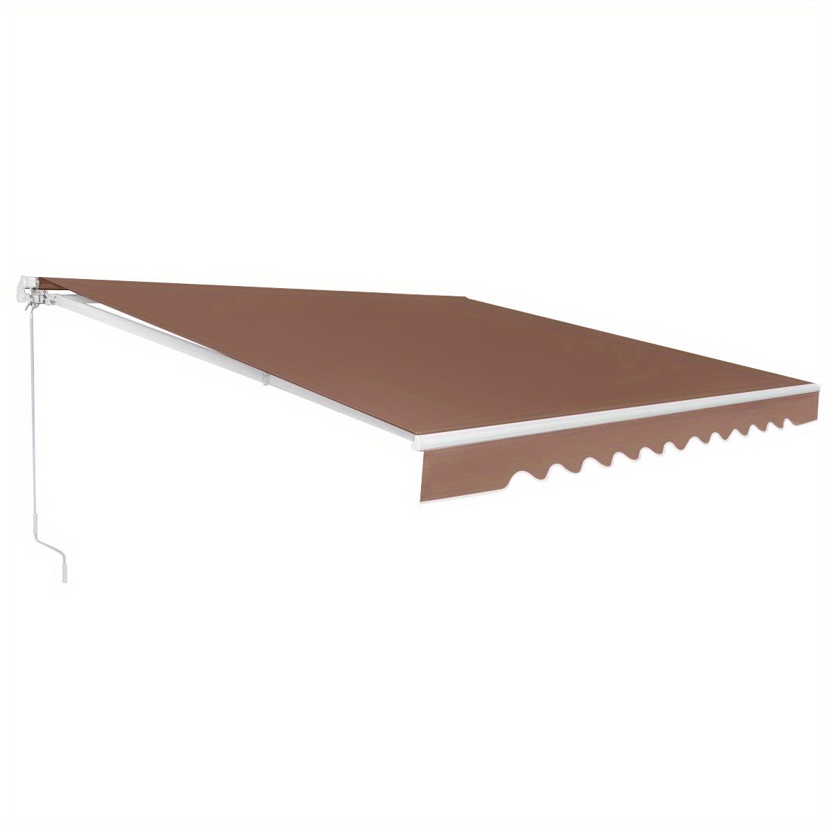 3.6 X 3 M Folding Awning, Outdoor Sunshade Canopy With Manual Crank & Aluminum Structure, Adjustable From 40° To 100°