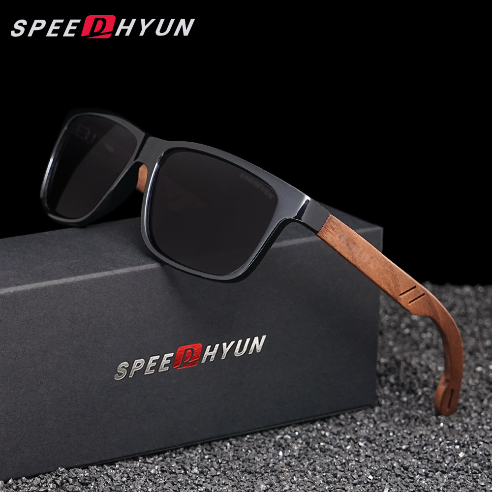 SPEEDHYUN Vintage Box Polarized Sunglasses Unisex