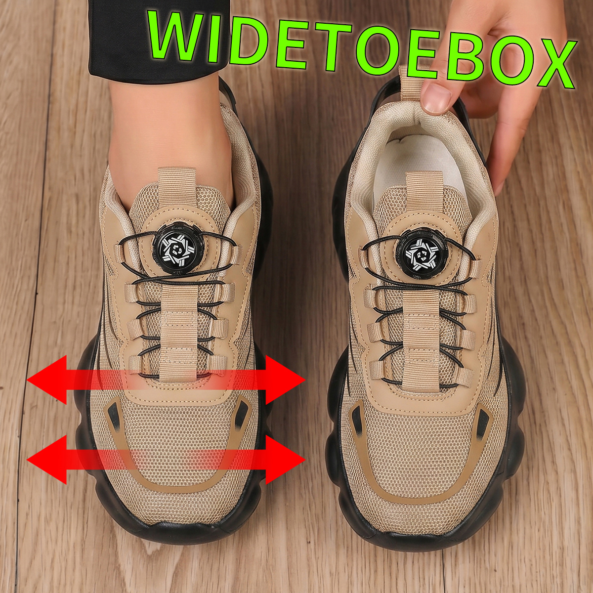 TEMU Youth Simple And Versatile Wide-toe Casual Shoes, Low-top Breathable Men's Sneakers With Soft, Comfortable Soles, Stable Support, Loose Fit