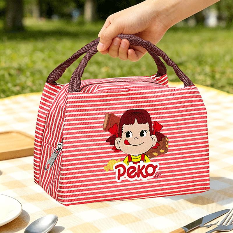 TEMU 페코ちゃん 심플 런치백 보온 도시락 가방 보냉백 쿨백 보온 가방 쿨러백 런치 토트백 피크닉 쿨러백 해변용 쿨러백 모래해변용 계절 여행용 비식품 접촉용 아빠 생일 선물