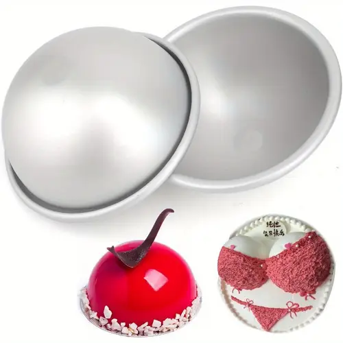 2pcs half sphere aluminum molds round cake pans salt molds manual diy crafting versatile pastry baking moulds kitchen baking tools for spherical treats