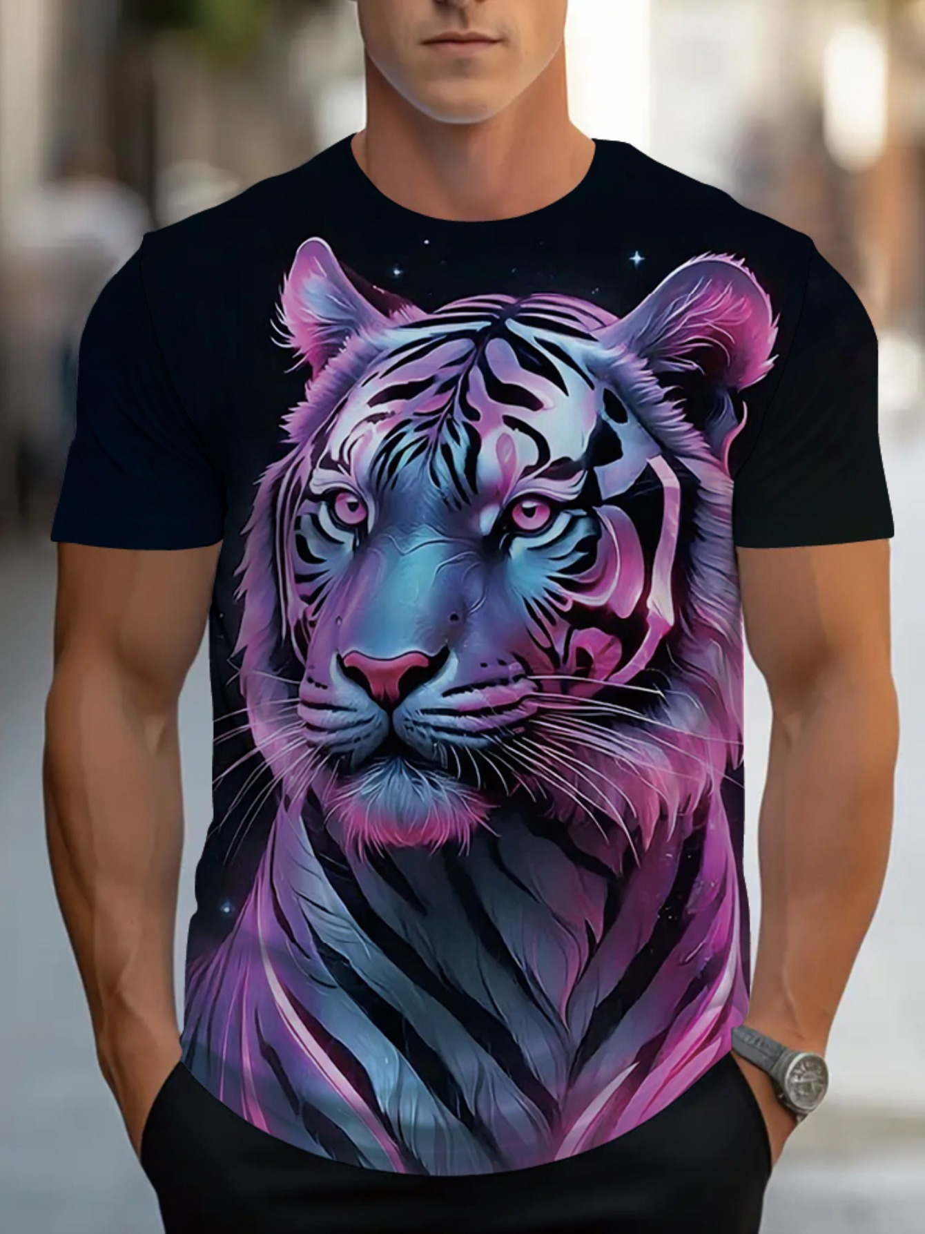 期間限定特別価格 sold men shirt tiger on Canada Temu Clothing