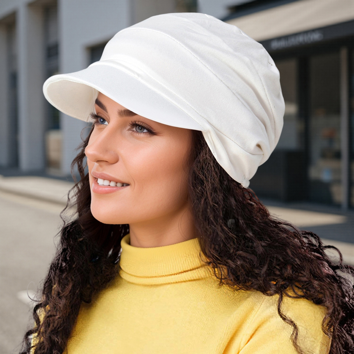 women's vintage newspaper hat adjustable elastic band cap