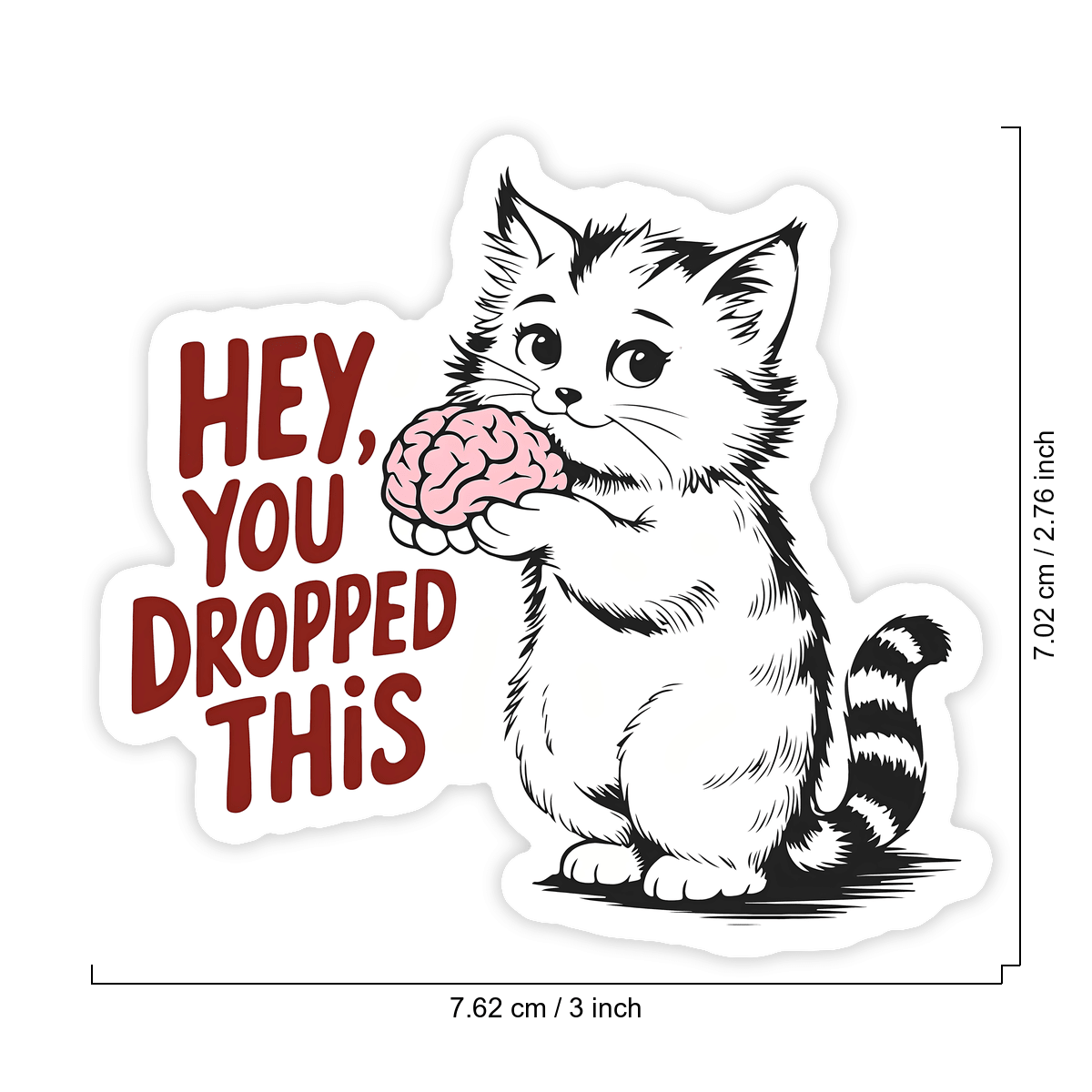 3pcs Hey, You Left This Behind Sticker, Sarcastic For Cat Saying Vinyl Decal For Laptop & Water Bottle, Meme Sticker For Phone Case, Stylish & Waterproof Gift For Cat Enthusiasts And Young Adults
