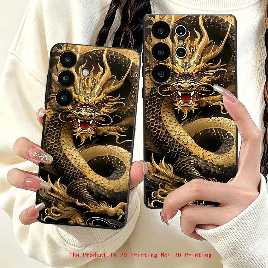 Artikelbild handyhülle - [2d flat] handyhülle passend für samsung galaxy s26 ultra s26ultra s25 plus note   lite 9 8 s23 s22 s24 fe s20 s10 s10e s9 s25ultra s21 s26+ s24+ s24ultra s25+   golden coiled dragon