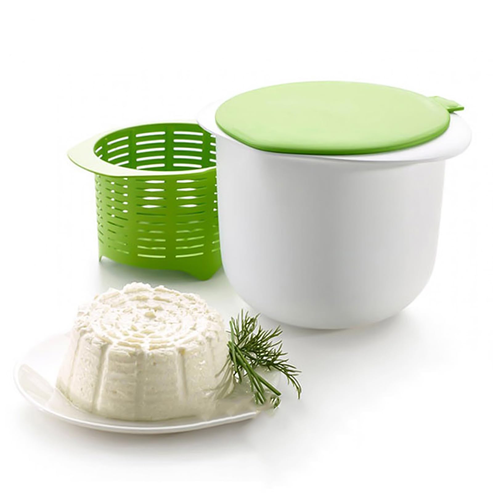 Cheese Making Kit With Mold Set, Cheese Tofu Press Maker With Filter Drain, Home Cheese Making Supplies, Green Cheese Mold Stamper