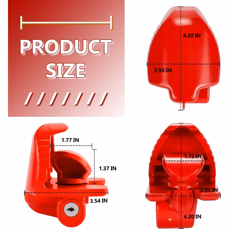 1pc   heavy duty trailer hitch lock universal fit 1 7 8 2 2 5 16 couplers steel construction knob control cutting   anti pry waterproof dustproof for vehicles trailers rvs red Product details 3