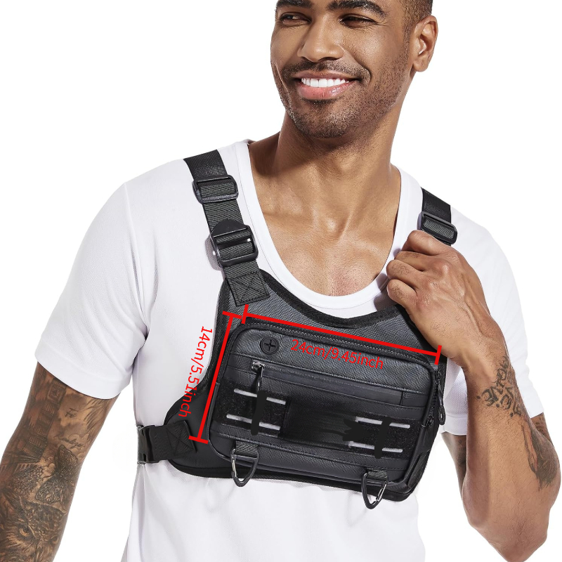 TEMU Sac banane pour homme et femme, sac de poitrine de course, gilet de course de haute qualité, sac à dos de course, sac de poitrine tactique pour