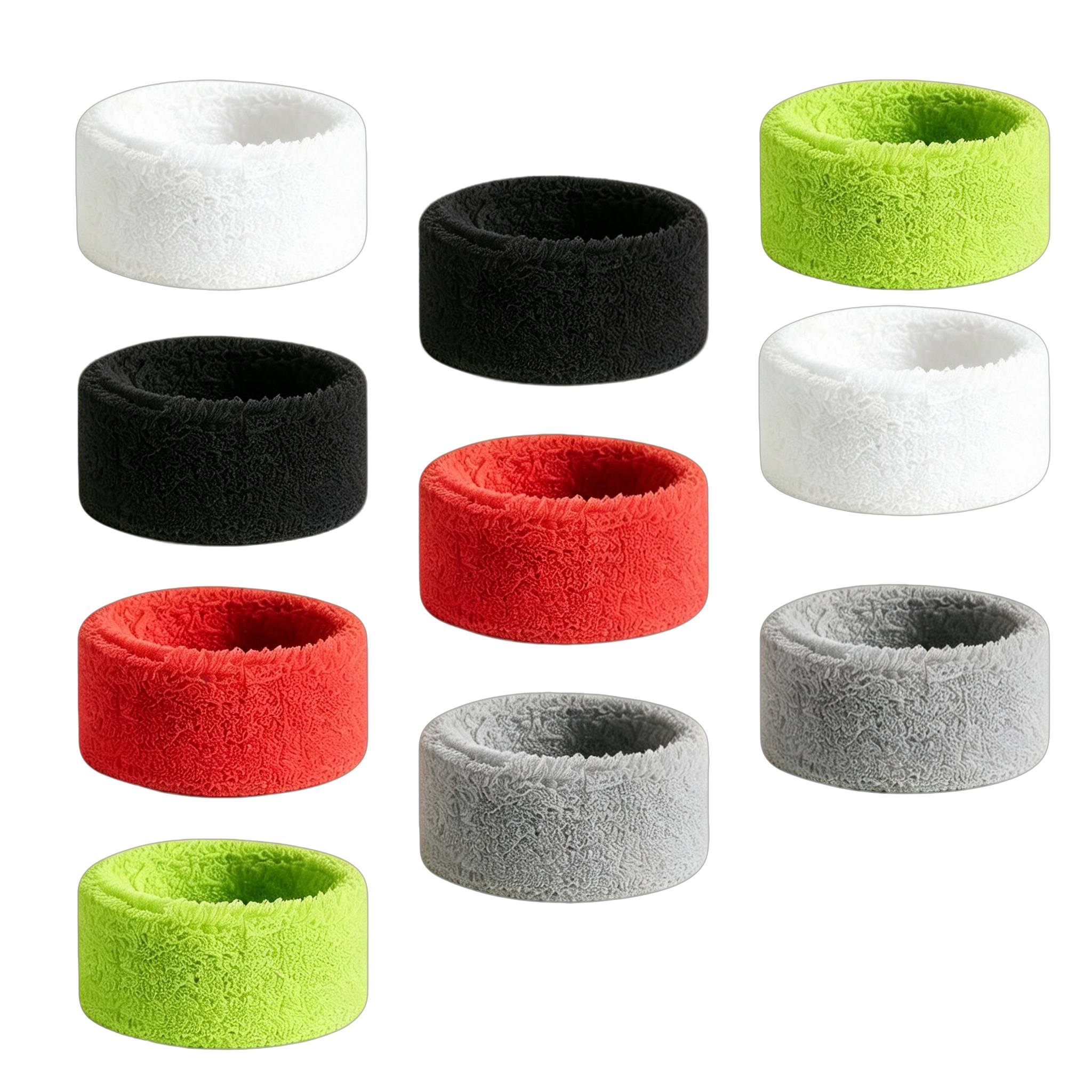 TEMU 10pcs Set Sweat-absorbing Sports Wristbands - Breathable, Non-slip, And Comfortable, Suitable For Tennis, Basketball, Running, And Fitness