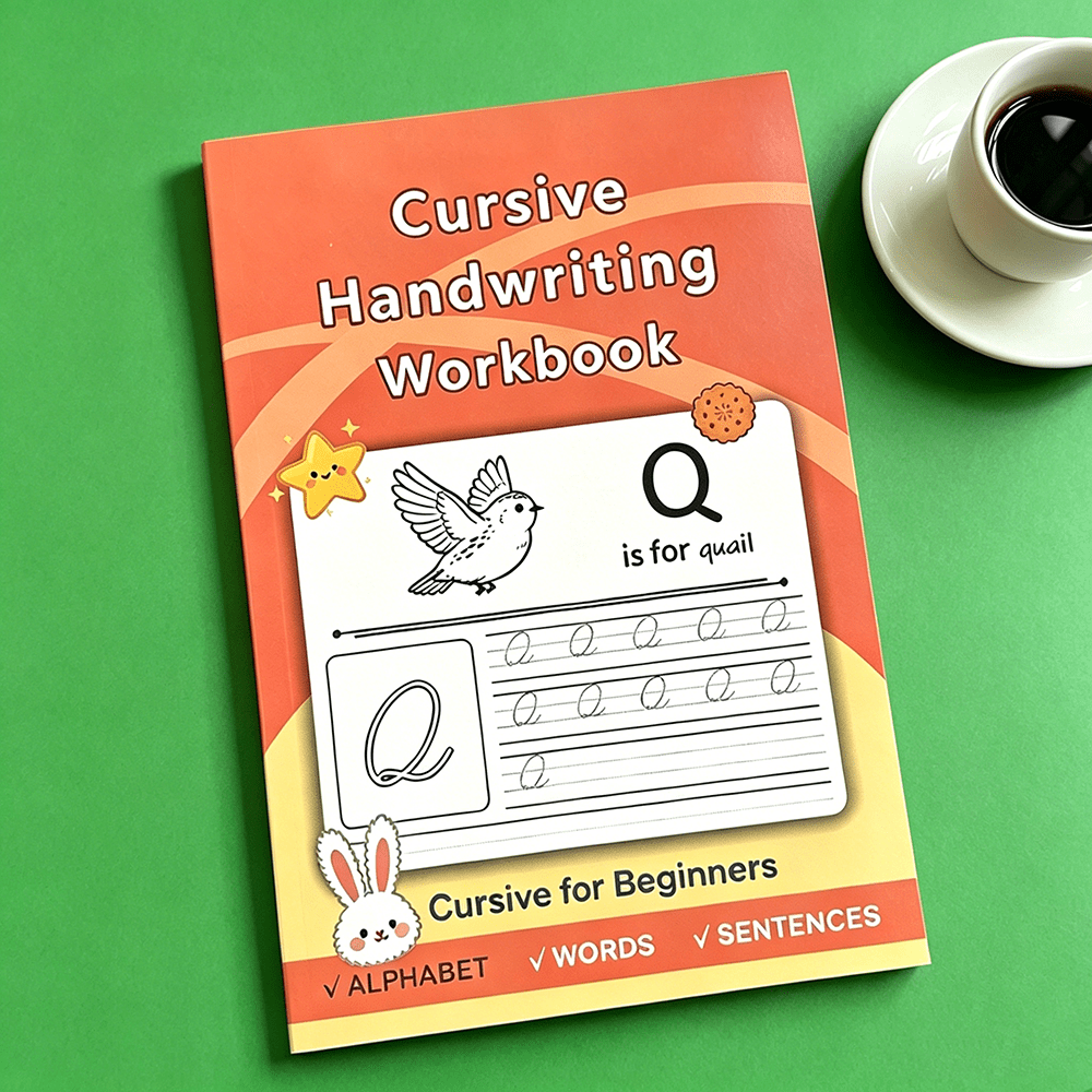 TEMU English Cursive Handwriting Workbook: A Cursive Writing Practice Workbook For Beginners, Workbook For Kids, Cursive Letter Tracing Book. Cursive