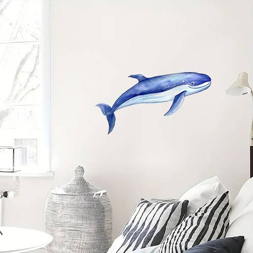 2pcs a water - illustration de bleue colorée avec une , décorations dautocollants muraux - autocollants en pvc amovibles, adaptés aux salons, décorations de maison, de bains et de cuisine