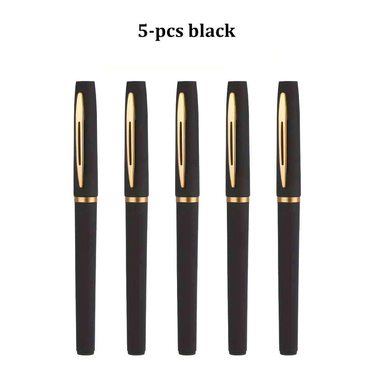 

5-pack Black & Pens, 0.5mm/0.7mm/1mm High-capacity, Business Writing & Correction Tools, Water-based Ink Rollerball Office Supplies