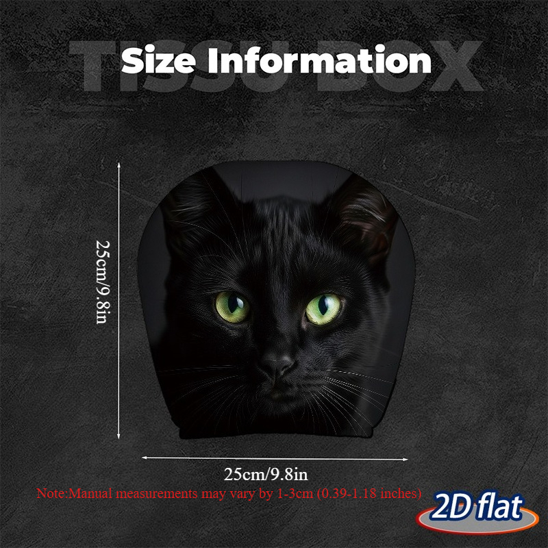 TEMU 1pc Black Eyes Car Headrest Covers, Print Auto Protector, Universal Car Interior Decoration, Halloween Christmas Holiday Gift For Cat Lovers,