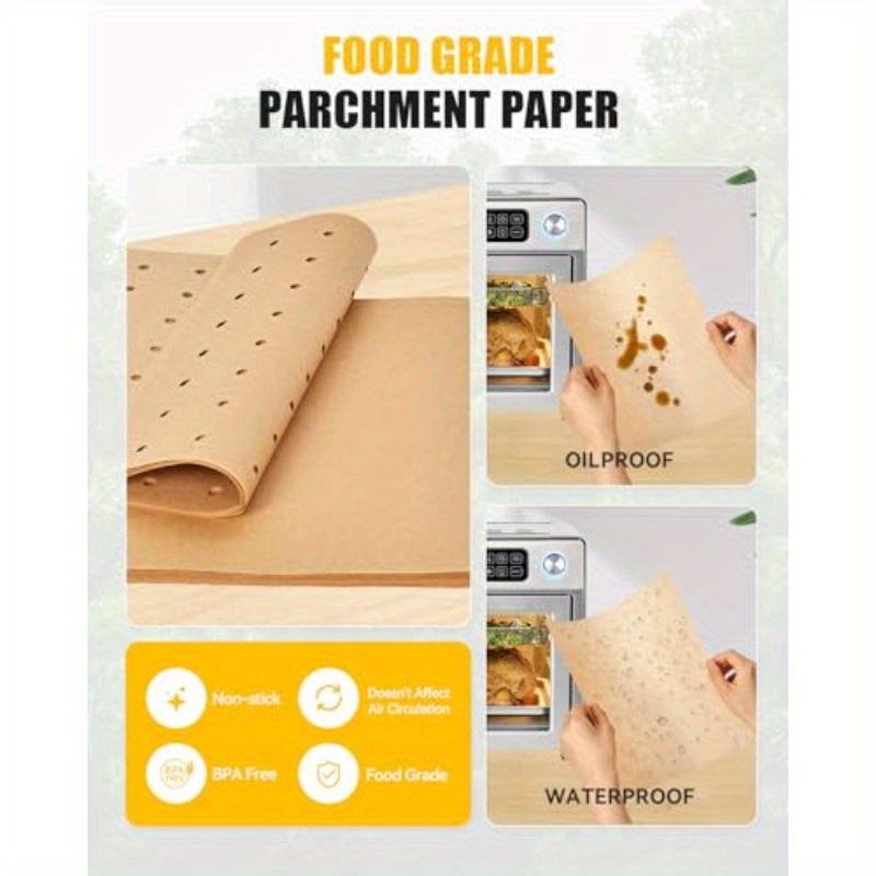154pcs paper liners compatible with     26qt extra large air fryer toaster oven accessories100pcs unbleached parchment paper 50pcs disposable liners with holes 4pcs reusable baking mats, kitchen essentials, cooking accessories, nonstick liners, heatresistant paper, durable liners,   material, baking sheets, cooking liners, meal preppers, home bakers Product details 1