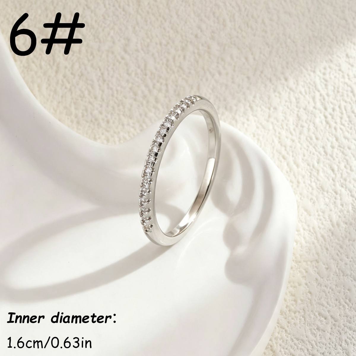 Women's Micro Paved Shiny Ring, Minimalist Elegant Design