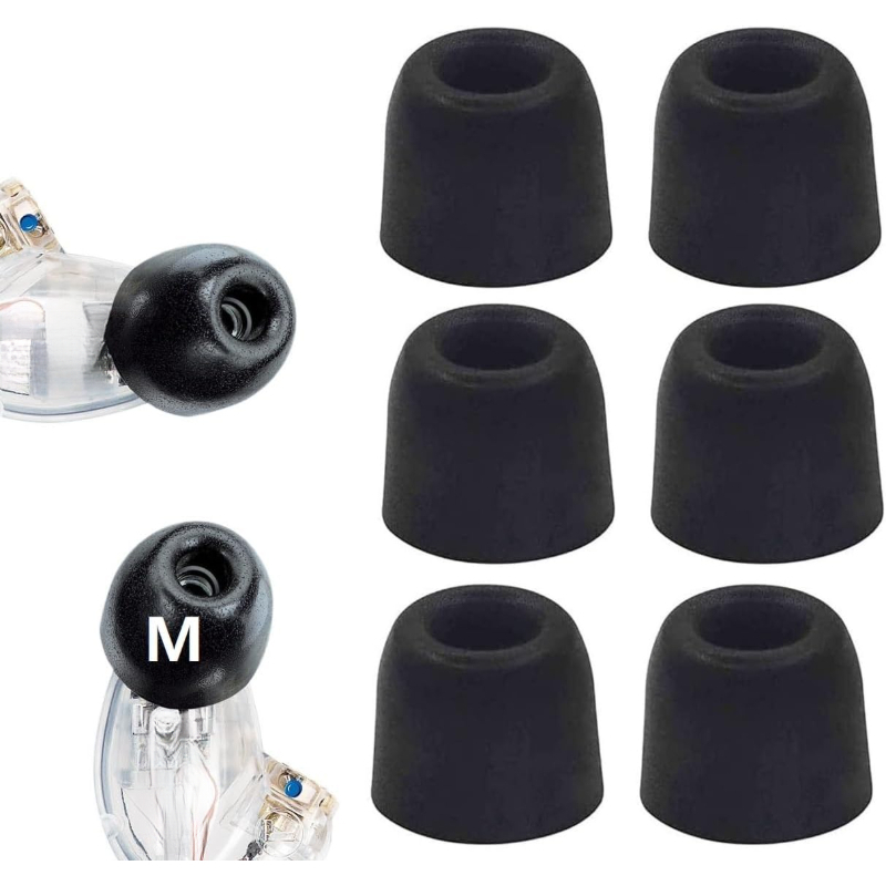 TEMU Embouts de rechange en mousse à mémoire de , manchons en mousse compatibles avec écouteurs, [Anti-bruit] 6 pièces 3 paires [Taille moyenne]