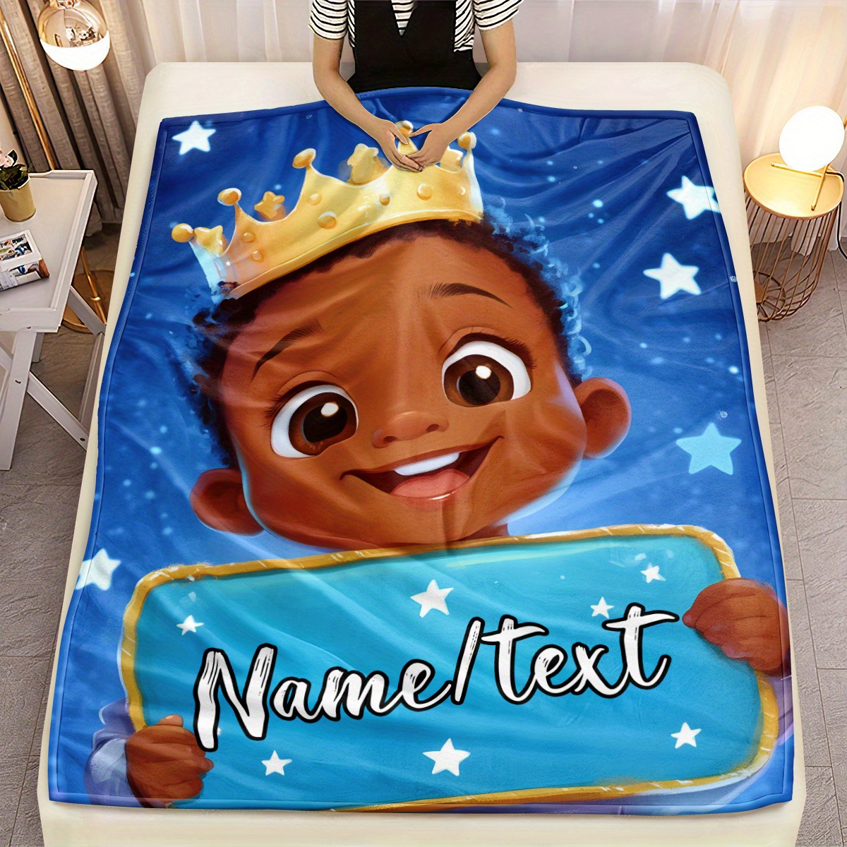 TEMU Personalized Blanket - Soft Flannel Throw For Sofa, Camping, Living Room, Office, Chair, And Bed - Printed Cozy And Warm Flannel Blanket For Winter