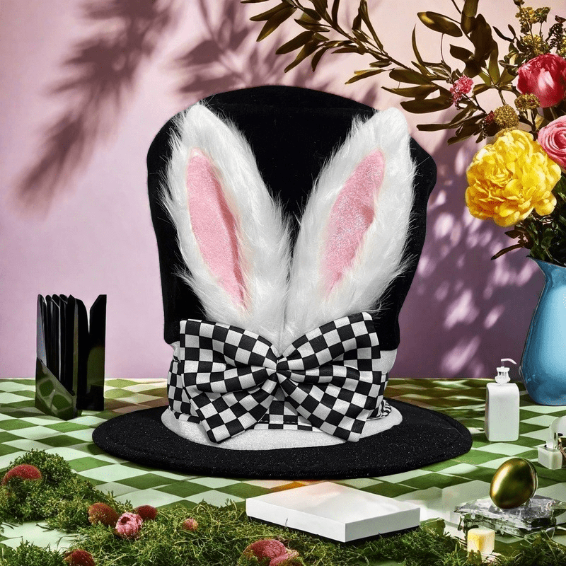 ALICE WHITE RABBIT Top Hat Adult Costume Ears Bunny Mad Hatter NEW £12