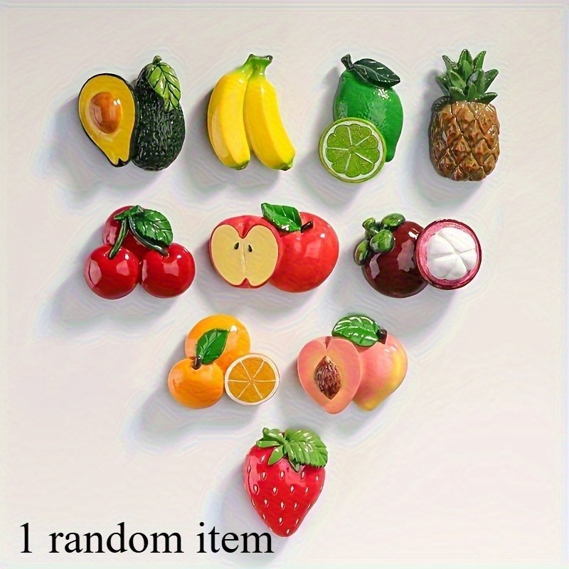 TEMU Cute Cartoon Fruit Refrigerator Stickers - Super Whiteboard Decals With , , Oranges, Pineapples, Strawberries, Lemons, , Grapes