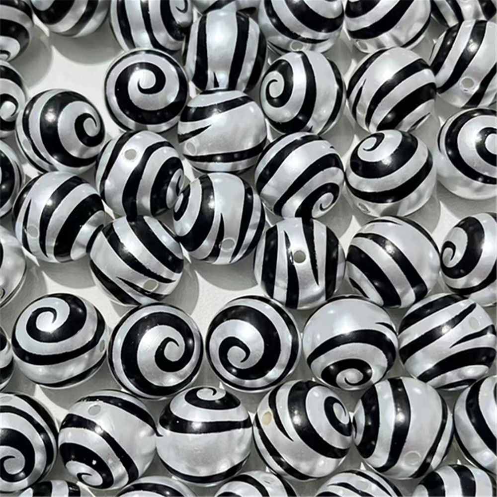 TEMU 10pcs 16mm Loop Pattern Printed Lollipop Rainbow Bead Phone Chain Bead Pen Bag Chain Accessories