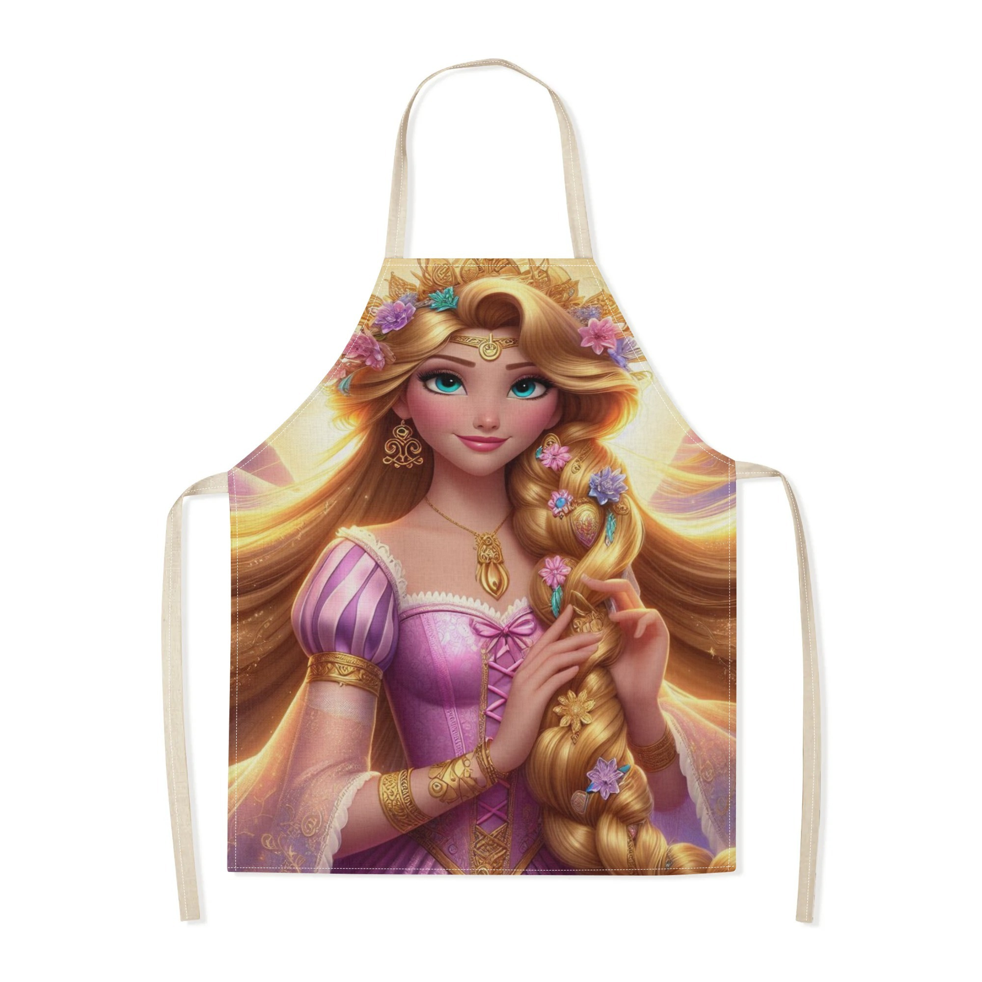 disney   waterproof apron - vibrant cartoon princess design,   polyester, ideal for kitchen, restaurants, cafes & home use details 6