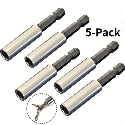 2 5pcs 1 4inch magnetic extended bit holder set hex shank driver adapter for electric drill and screwdriver bits